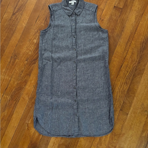 Sleeveless Linen Shirt Dress, medium - Picture 1 of 5